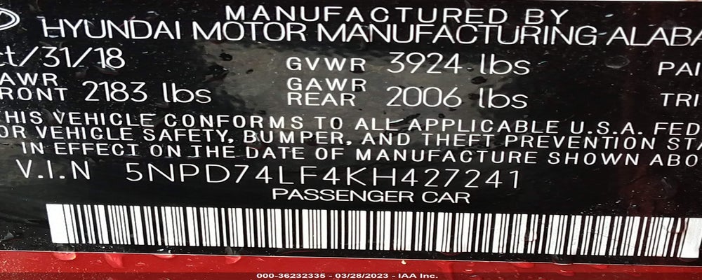 5NPD74LF4KH427241 2019 HYUNDAI ELANTRA photo no. 9