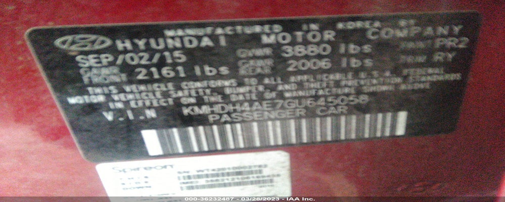 KMHDH4AE7GU645058 2016 HYUNDAI ELANTRA photo no. 9