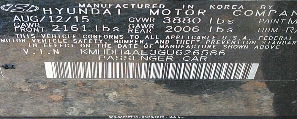 KMHDH4AE3GU626586 2016 HYUNDAI ELANTRA photo no. 9