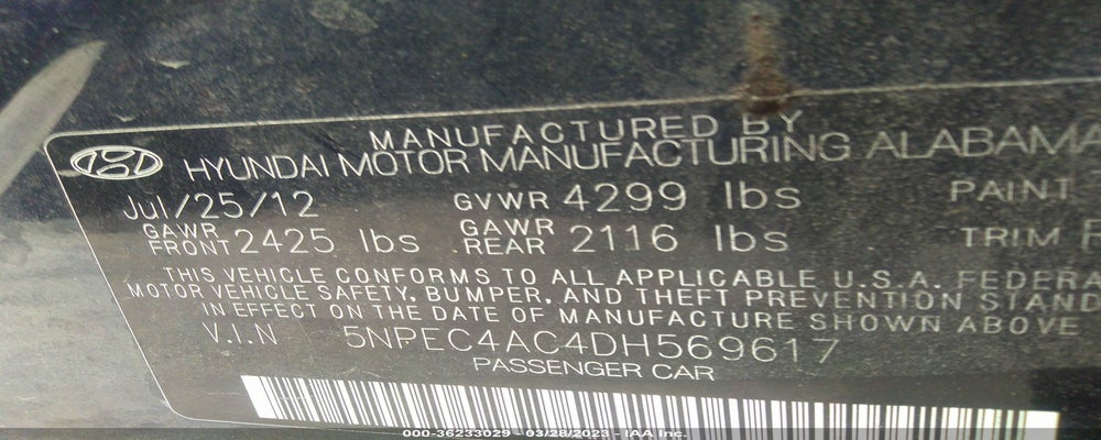 5NPEC4AC4DH569617 2013 HYUNDAI SONATA photo no. 9