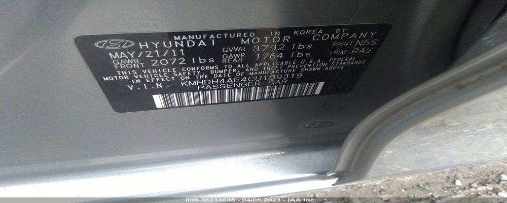 KMHDH4AE4CU189319 2012 HYUNDAI ELANTRA photo no. 9