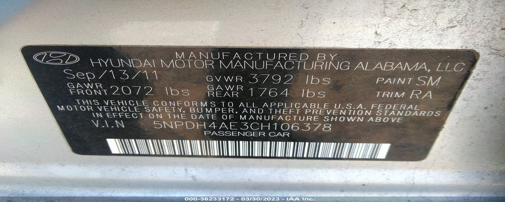 5NPDH4AE3CH106378 2012 HYUNDAI ELANTRA photo no. 9