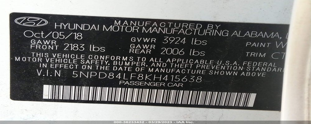 5NPD84LF8KH415638 2019 HYUNDAI ELANTRA photo no. 9