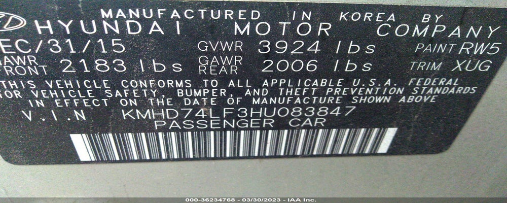 KMHD74LF3HU083847 2017 HYUNDAI ELANTRA photo no. 9
