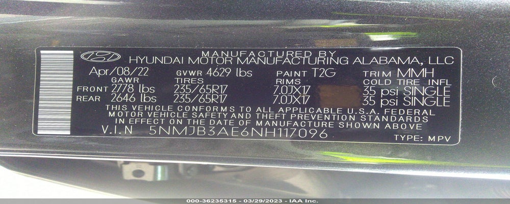 5NMJB3AE6NH117096 2022 HYUNDAI TUCSON photo no. 9