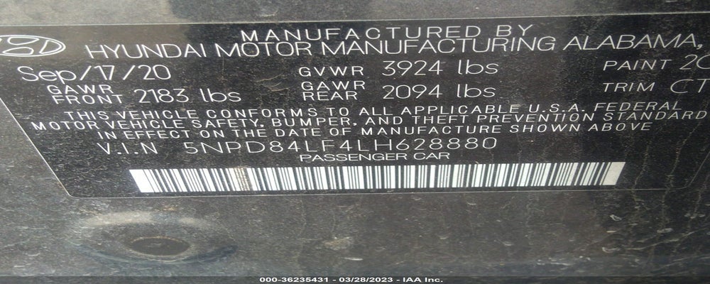 5NPD84LF4LH628880 2020 HYUNDAI ELANTRA photo no. 9