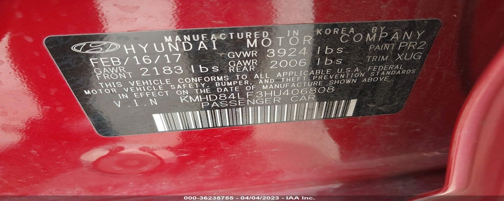 KMHD84LF3HU406808 2017 HYUNDAI ELANTRA photo no. 9