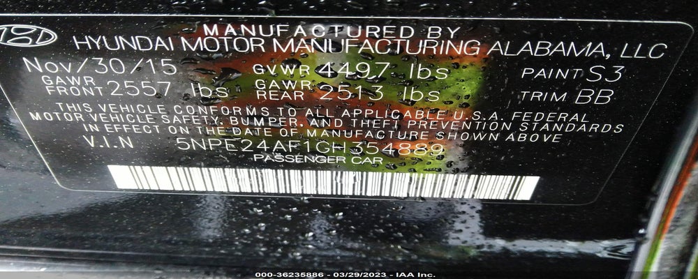 5NPE24AF1GH354889 2016 HYUNDAI SONATA photo no. 9