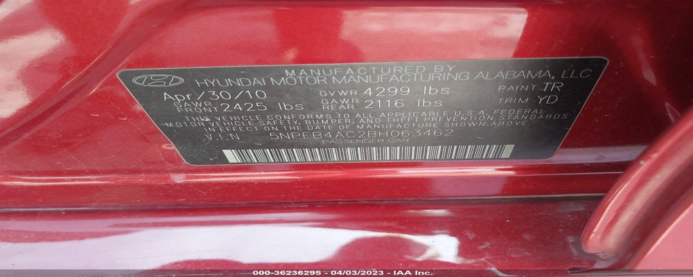 5NPEB4AC2BH063462 2011 HYUNDAI SONATA photo no. 9