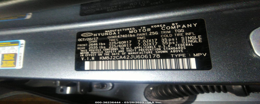 KM8J2CA42JU606178 2018 HYUNDAI TUCSON photo no. 9