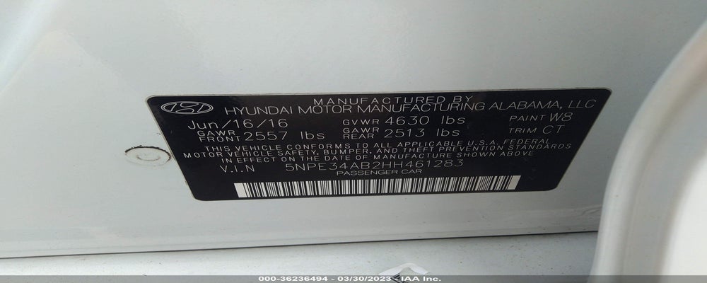 5NPE34AB2HH461283 2017 HYUNDAI SONATA photo no. 9