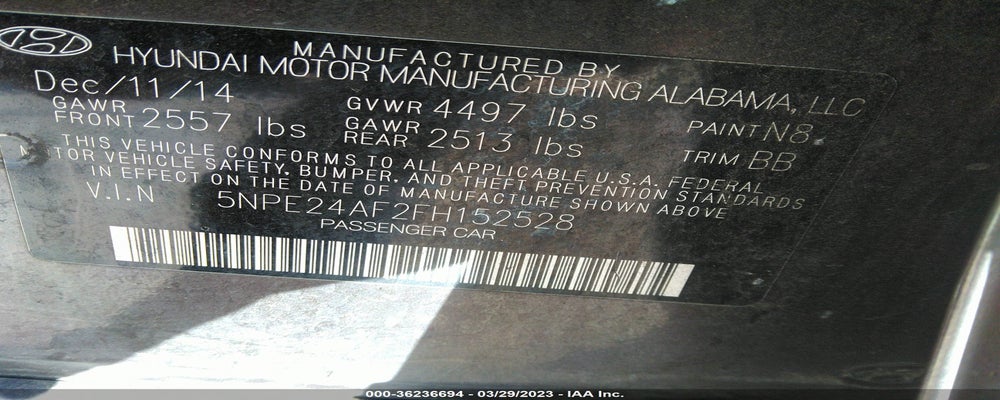 5NPE24AF2FH152528 2015 HYUNDAI SONATA photo no. 9