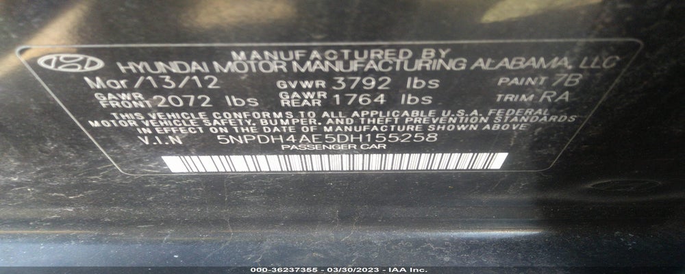 5NPDH4AE5DH155258 2013 HYUNDAI ELANTRA photo no. 9