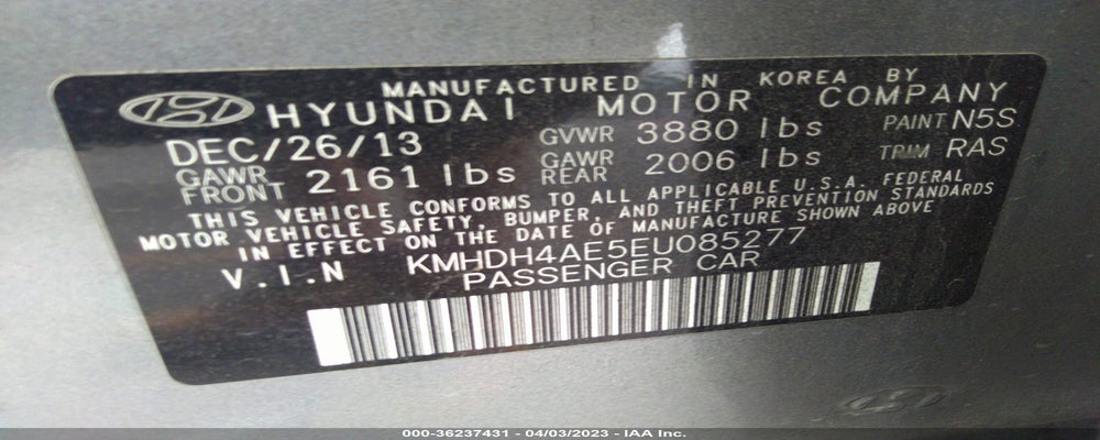 KMHDH4AE5EU085277 2014 HYUNDAI ELANTRA photo no. 9