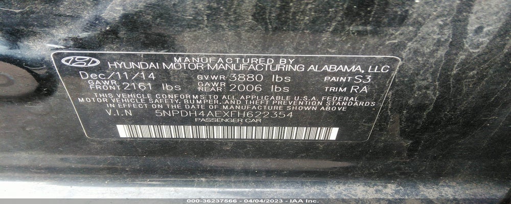 5NPDH4AEXFH622354 2015 HYUNDAI ELANTRA photo no. 9