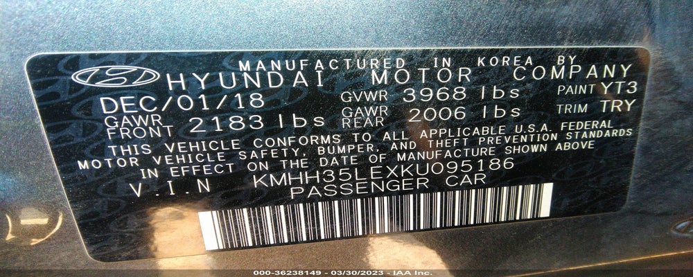 KMHH35LEXKU095186 2019 HYUNDAI ELANTRA GT photo no. 9