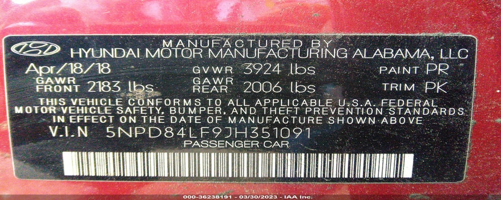 5NPD84LF9JH351091 2018 HYUNDAI ELANTRA photo no. 9