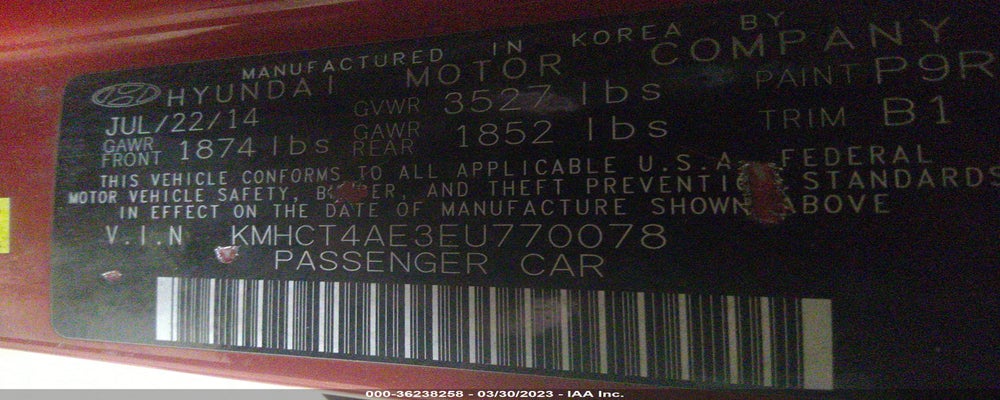 KMHCT4AE3EU770078 2014 HYUNDAI ACCENT photo no. 9