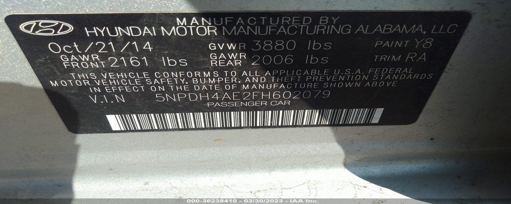 5NPDH4AE2FH602079 2015 HYUNDAI ELANTRA photo no. 9