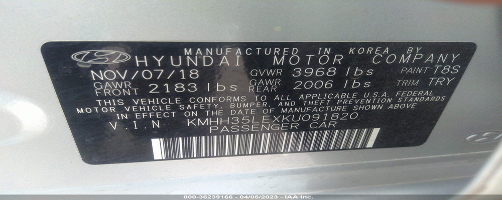 KMHH35LEXKU091820 2019 HYUNDAI ELANTRA GT photo no. 9