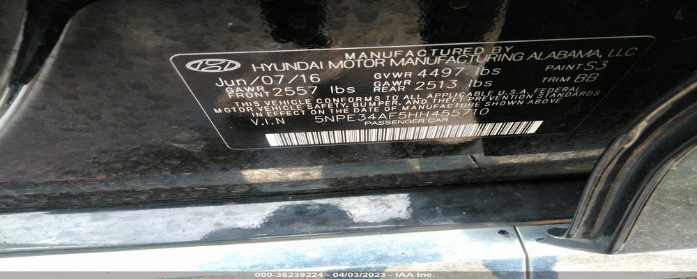 5NPE34AF5HH455710 2017 HYUNDAI SONATA photo no. 9