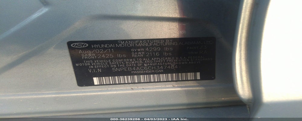 5NPEB4AC6CH347484 2012 HYUNDAI SONATA photo no. 9