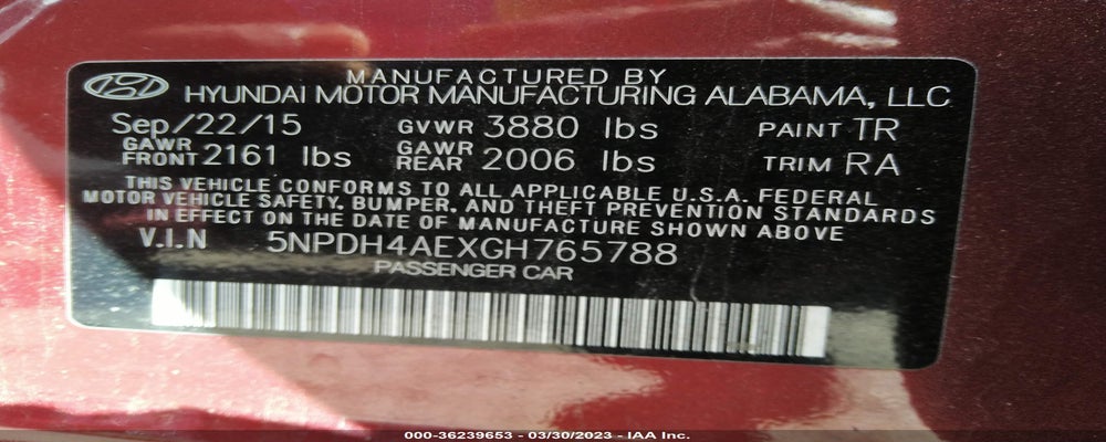 5NPDH4AEXGH765788 2016 HYUNDAI ELANTRA photo no. 9