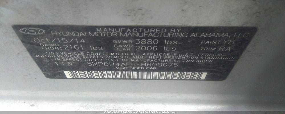 5NPDH4AE6FH600075 2015 HYUNDAI ELANTRA photo no. 9