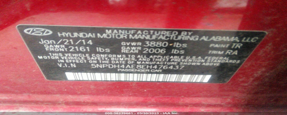 5NPDH4AE8EH476437 2014 HYUNDAI ELANTRA photo no. 9