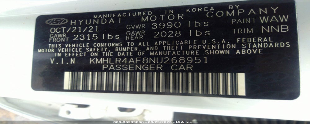 KMHLR4AF8NU268951 2022 HYUNDAI ELANTRA photo no. 9