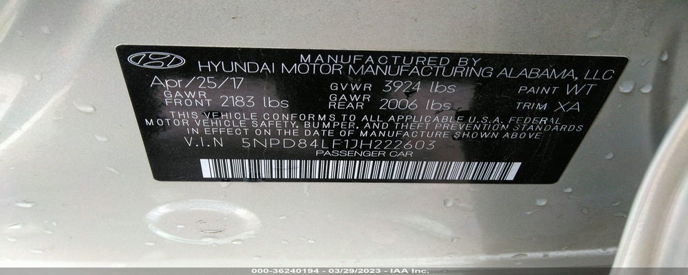 5NPD84LF1JH222603 2018 HYUNDAI ELANTRA photo no. 9