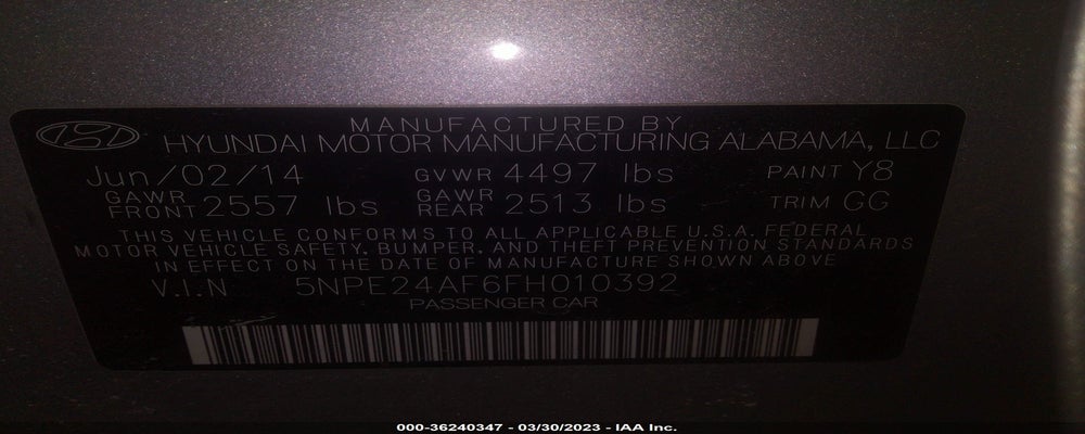 5NPE24AF6FH010392 2015 HYUNDAI SONATA photo no. 9