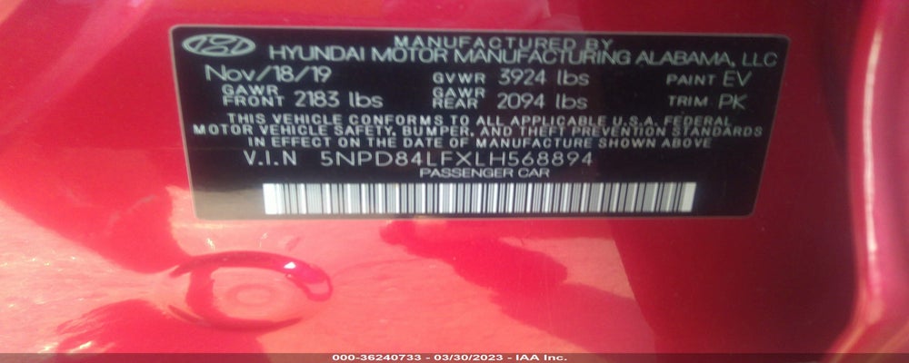 5NPD84LFXLH568894 2020 HYUNDAI ELANTRA photo no. 9