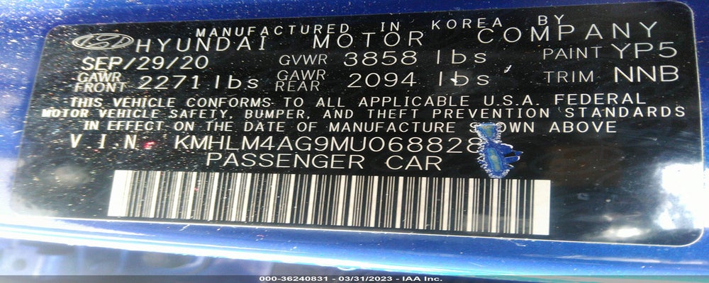 KMHLM4AG9MU068828 2021 HYUNDAI ELANTRA photo no. 9