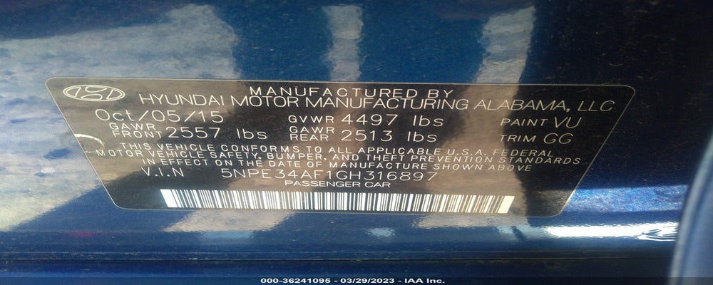 5NPE34AF1GH316897 2016 HYUNDAI SONATA photo no. 9