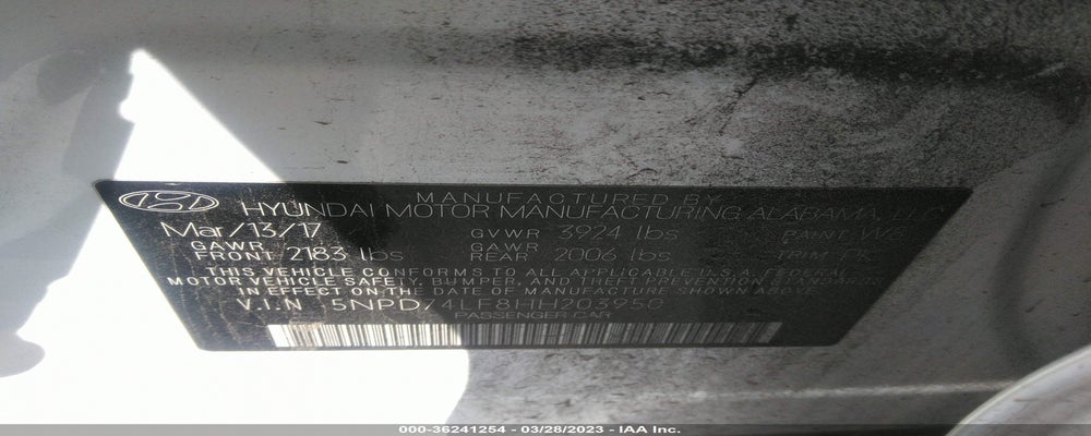 5NPD74LF8HH203950 2017 HYUNDAI ELANTRA photo no. 9