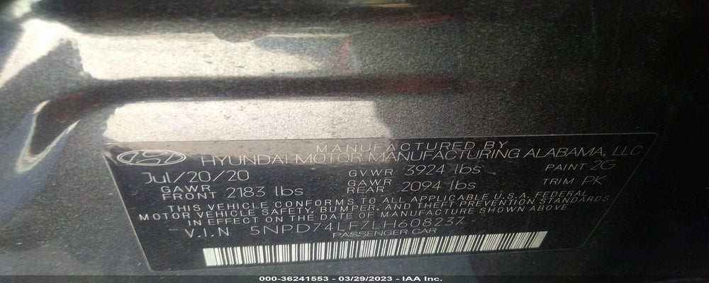 5NPD74LF7LH608237 2020 HYUNDAI ELANTRA photo no. 9