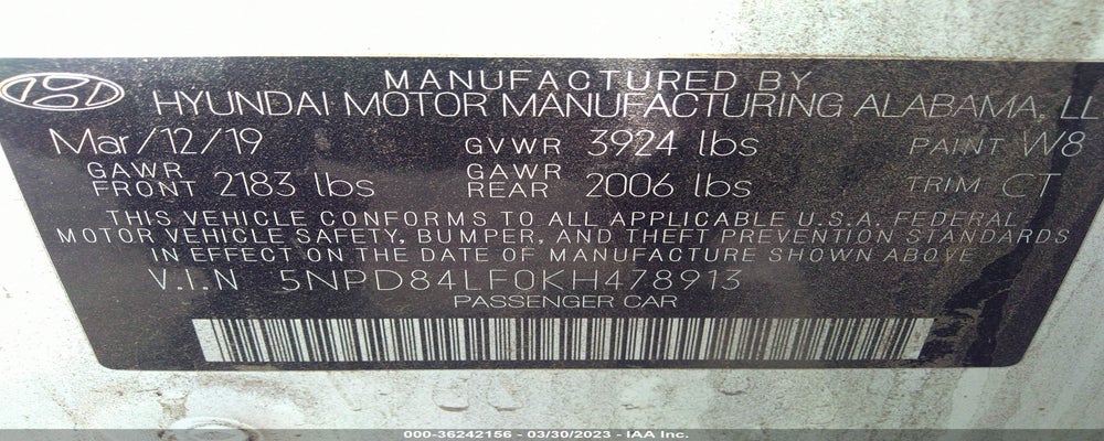 5NPD84LF0KH478913 2019 HYUNDAI ELANTRA photo no. 9