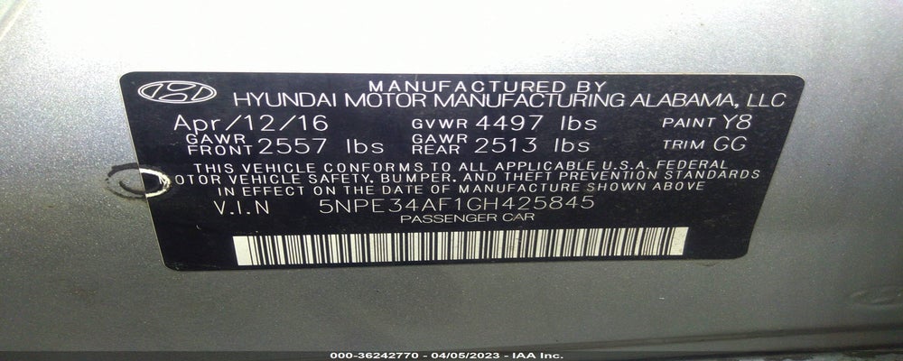 5NPE34AF1GH425845 2016 HYUNDAI SONATA photo no. 9