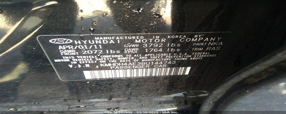 KMHDH4AE3BU144743 2011 HYUNDAI ELANTRA photo no. 9
