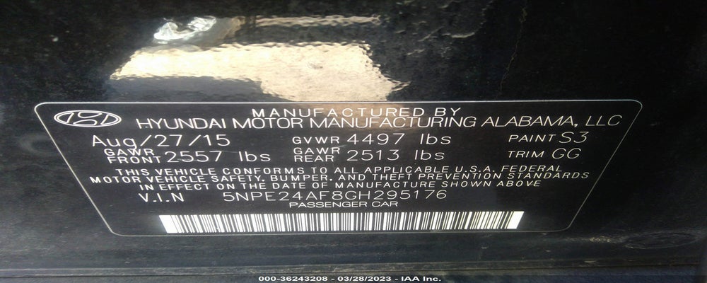 5NPE24AF8GH295176 2016 HYUNDAI SONATA photo no. 9