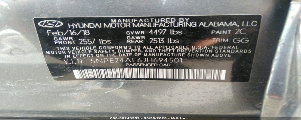 5NPE24AF6JH694501 2018 HYUNDAI SONATA photo no. 9