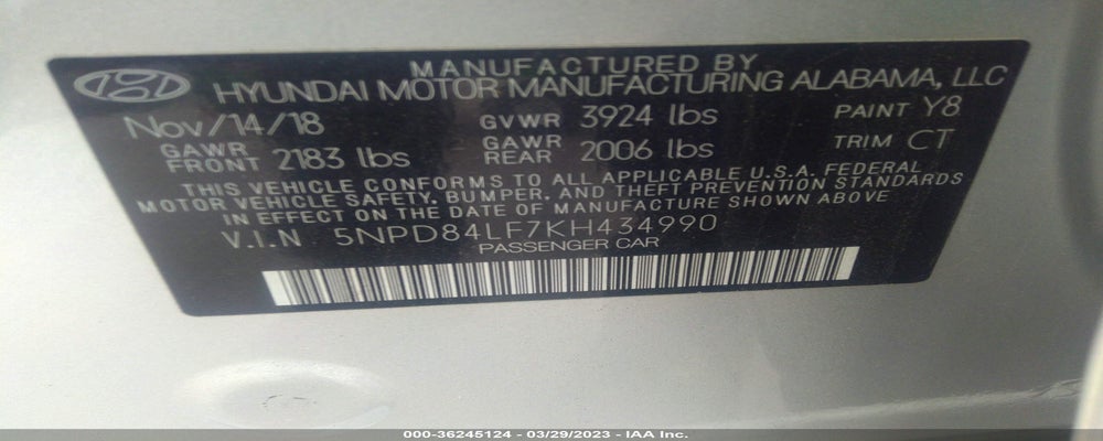 5NPD84LF7KH434990 2019 HYUNDAI ELANTRA photo no. 9