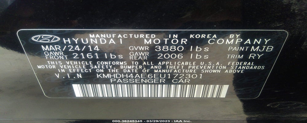 KMHDH4AE6EU172301 2014 HYUNDAI ELANTRA photo no. 9