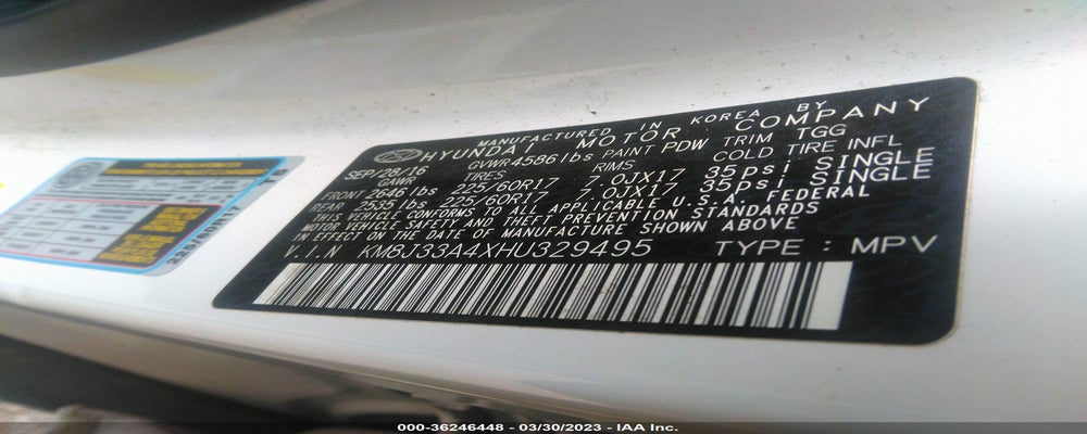 KM8J33A4XHU329495 2017 HYUNDAI TUCSON photo no. 9