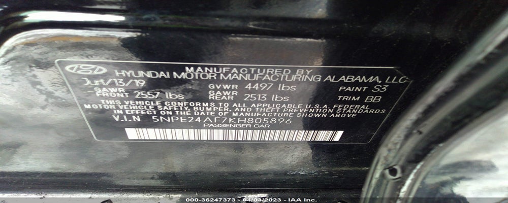 5npe24af7kh805896 2019 HYUNDAI SONATA photo no. 9