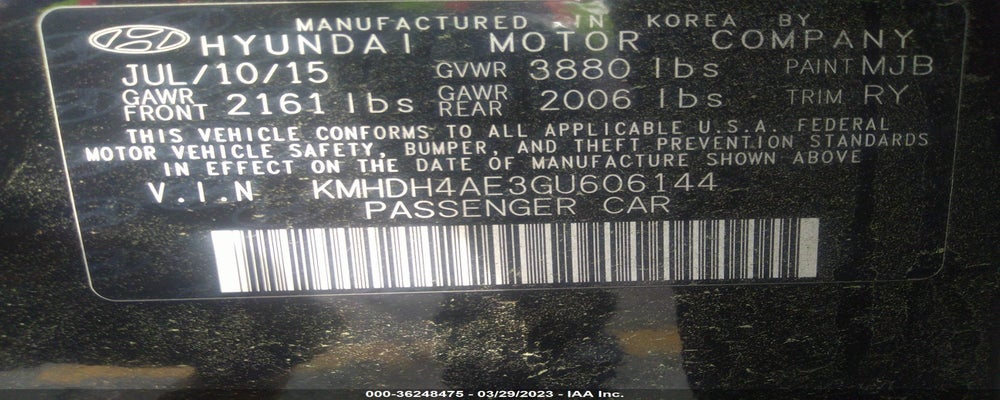 KMHDH4AE3GU606144 2016 HYUNDAI ELANTRA photo no. 9