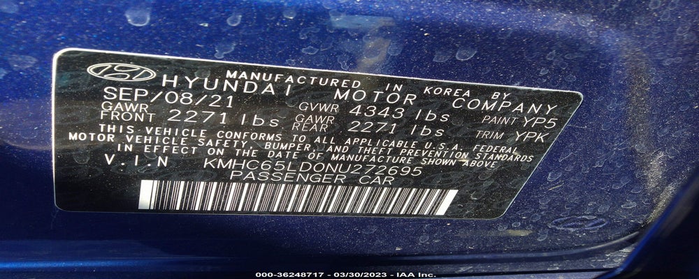 KMHC65LD0NU272695 2022 HYUNDAI IONIQ PLUG-IN HYBRID photo no. 9