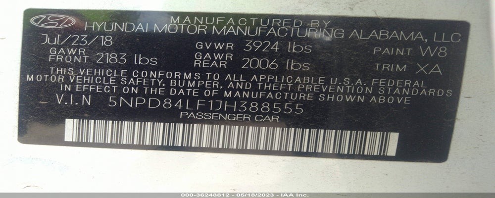 5NPD84LF1JH388555 2018 HYUNDAI ELANTRA photo no. 9