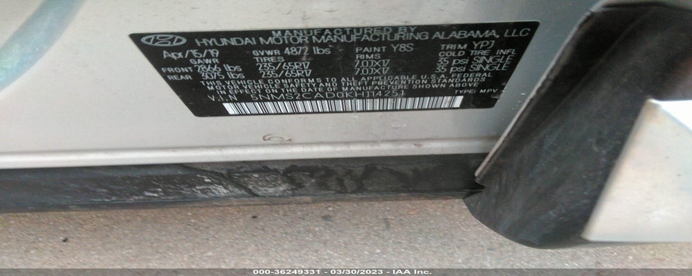 5NMS2CAD0KH114251 2019 HYUNDAI SANTA FE photo no. 9